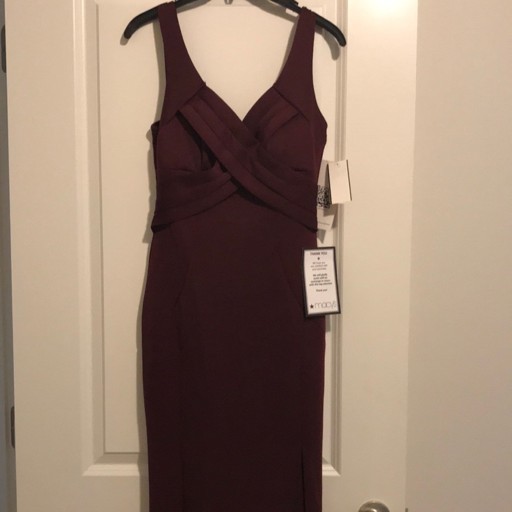 Emerald Sundae Plum Split Long Formal Gown New